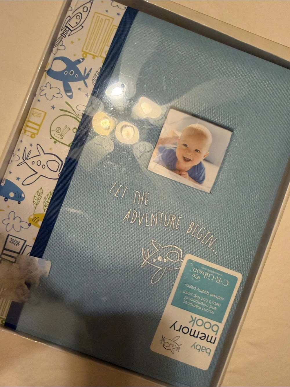 Blue 'Let the Adventure Begin' Baby Memory Book